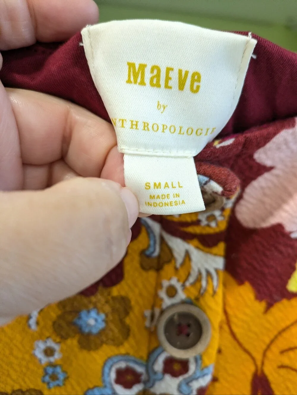 Anthropologie Maeve Button Front Midi Skirt Small Floral Mod Retro Mixed Print